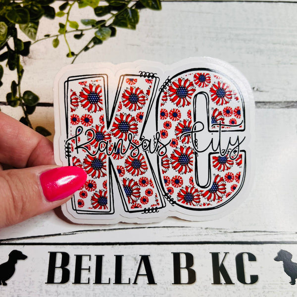Kansas City RWB Daisies Waterproof Vinyl Sticker