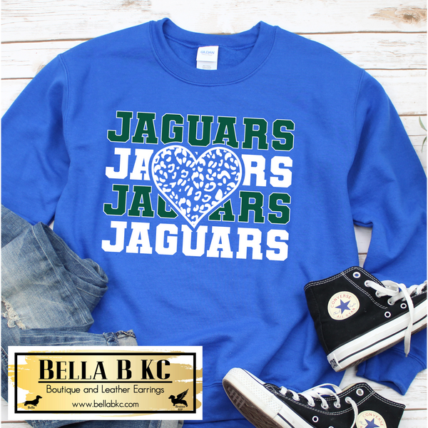 Jaguars Repeat with Heart on Blue Tee or Sweatshirt