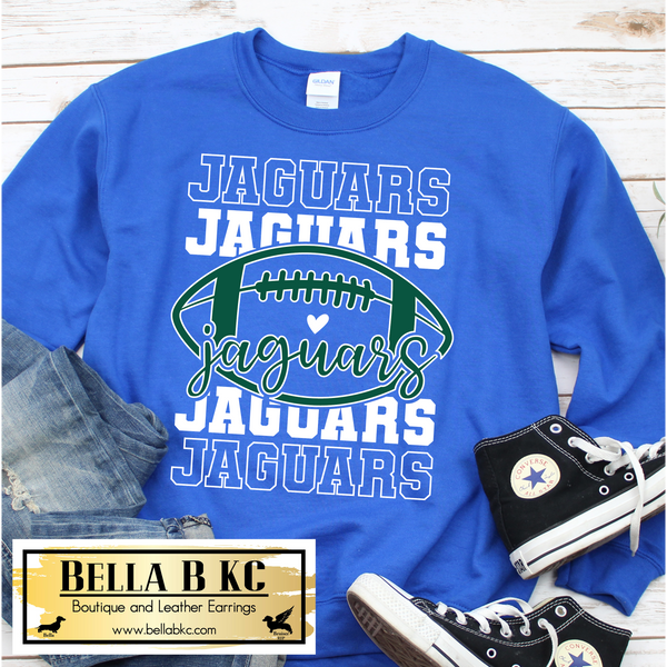 Jaguars Football on Blue Tee or Sweatshirt
