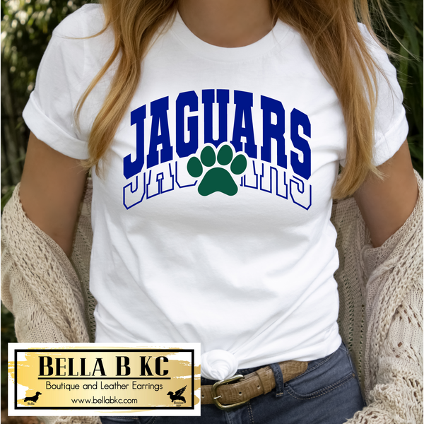 Jaguars Stacked Blue and Green on Tee or Sweatshirt