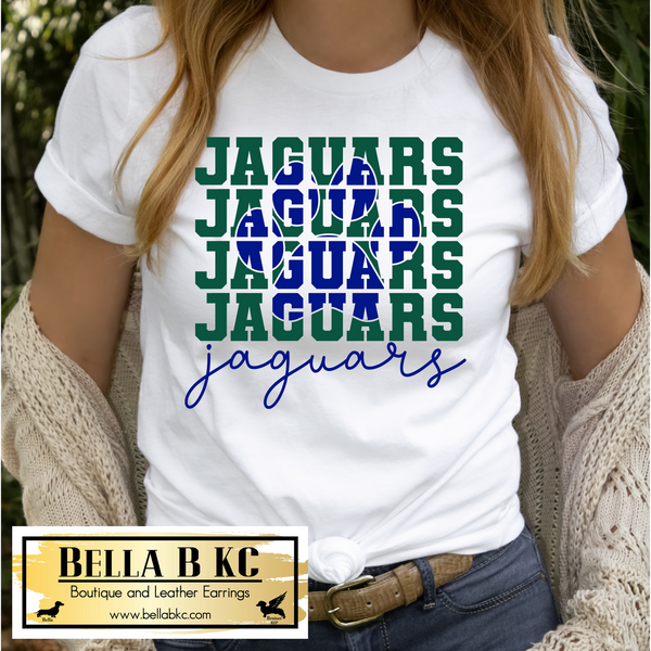 Jaguars Repeat Blue and Green on Tee or Sweatshirt