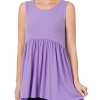 Sleeveless Baby Doll Tank Top - Lavender