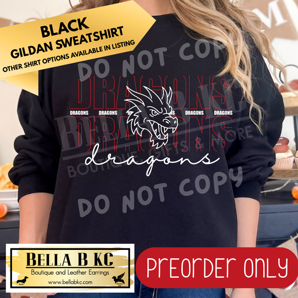 **PREORDER ONLY** Dragons - Tee or Sweatshirt - 1 Week Turn Around from Date of Order