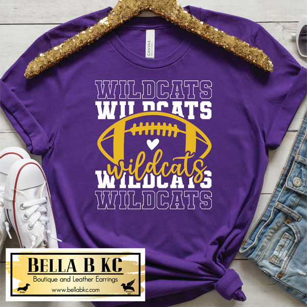 Wildcats Football on Purple V1 Tee or Sweatshirt