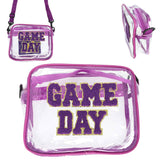 Game Day Clear Transparent Crossbody Bag : Blue