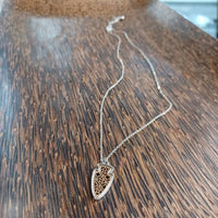Dainty Designer Filigree Arrowhead Necklace: Silver