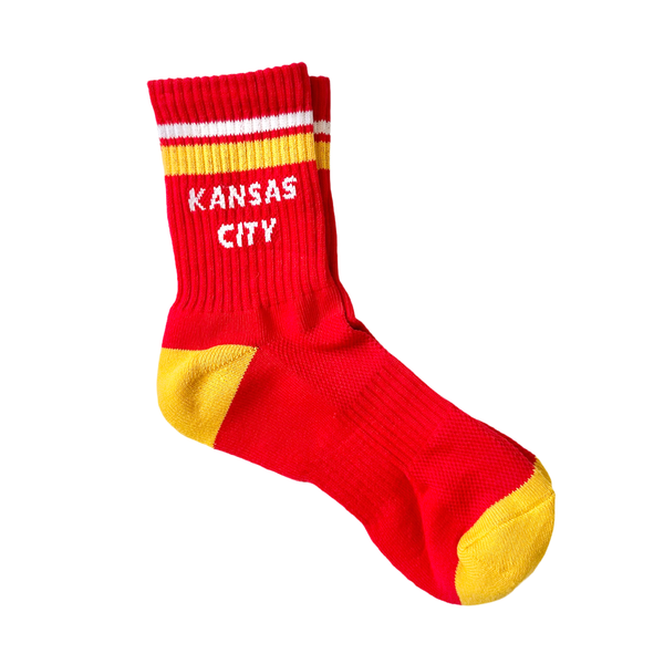 Kansas City Crew Socks - Red with Yellow