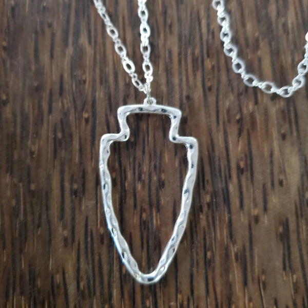 Hammered Silver Arrowhead Necklace
