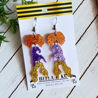 Acrylic - GLITTER HP 3 Witches Hair Dangle Earrings