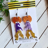 Acrylic - GLITTER HP 3 Witches Hair Dangle Earrings