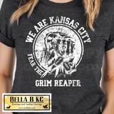 KC Football White We are Kansas City Fear the Reaper on Red Tee or Sweatshirt