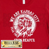 KC Football White We are Kansas City Fear the Reaper on Red Tee or Sweatshirt