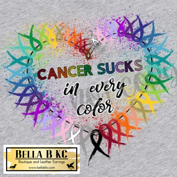Awareness - Cancer Sucks in Every Color Tee or Sweatshirt