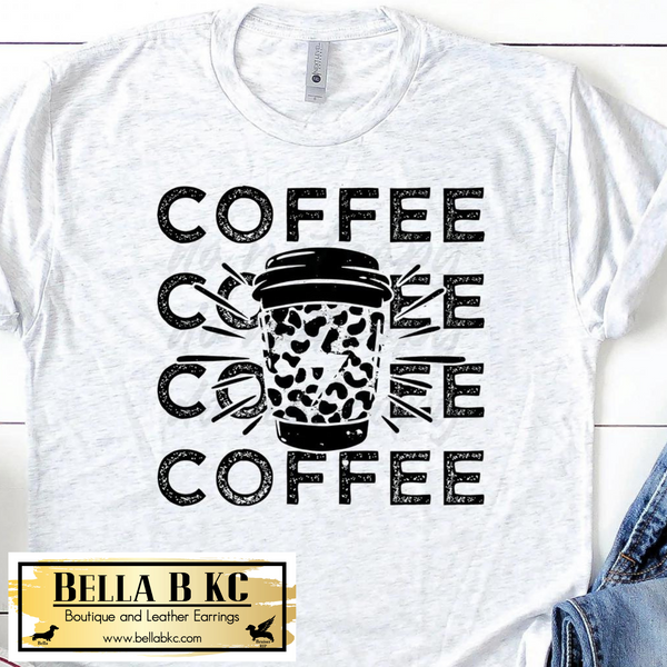 Coffee - Grunge Coffee Repeat Tee or Sweatshirt