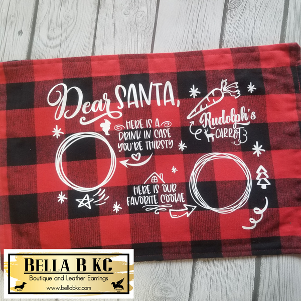 Buffalo Plaid Milk and Cookies for Santa Placemat