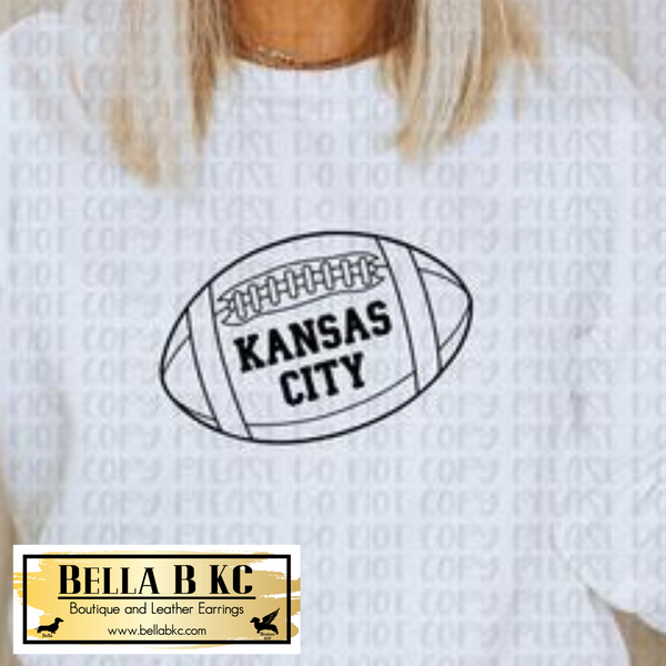 KC Football Black Kansas City Football Tee