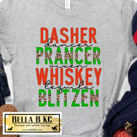 Christmas - Dasher Prancer Whiskey Blitzen Color Block Tee