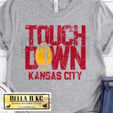 Kansas City Football Touchdown Kansas City Grunge Tee or Sweatshirt