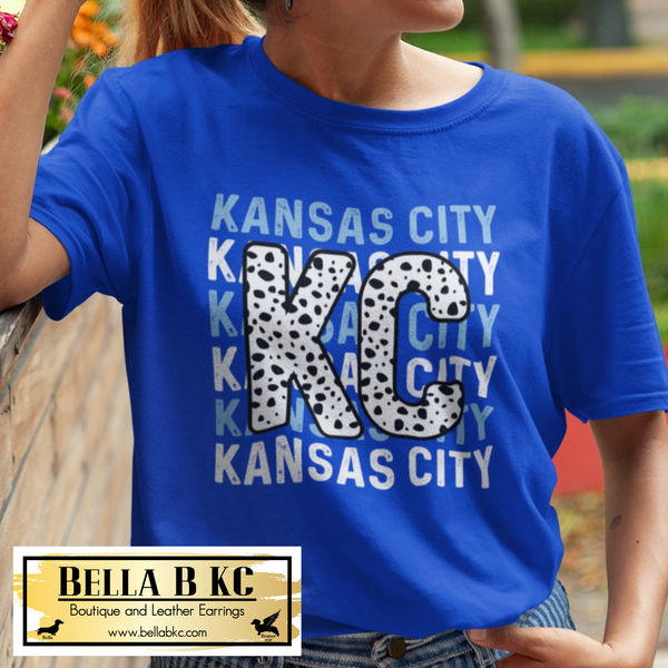 KC Baseball Kansas City Repeat with Dalmatian KC Tee or Sweatshirt on Blue