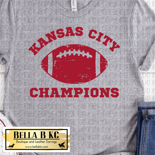 Kansas City Football Red Champions Football Tee or Sweatshirt