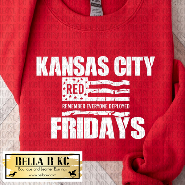 Kansas City RED Friday Remember Everyone Deployed Tee OR Sweatshirt