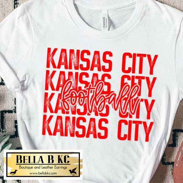 Kansas City Red KC Football Script Repeat Tee or Sweatshirt