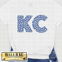 KC Baseball Blue KC Outline with Hearts Tee or Sweatshirt