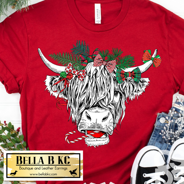 Christmas - Christmas Shaggy Cow Tee or Sweatshirt
