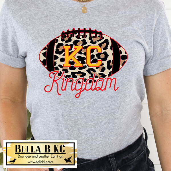 Kansas City Football KC Kingdom Leopard Football Tee or Sweatshirt