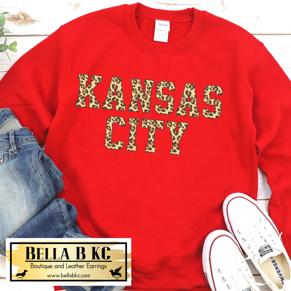 Leopard Kansas City on Red T-Shirt