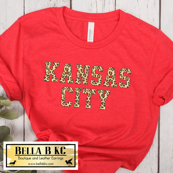 Leopard Kansas City on Red T-Shirt