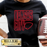 Kansas City Football Grunge Outlined Tee or Sweatshirt