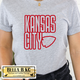 Kansas City Football Grunge Outlined Tee or Sweatshirt
