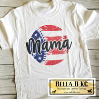 American Baseball Mama Tee on White