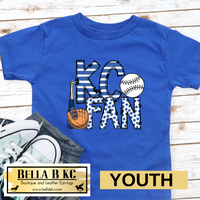 YOUTH KC Baseball Kansas City Doodle KC Fan Tee or Sweatshirt