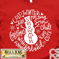 Winter - Snowman Circle Tee or Sweatshirt