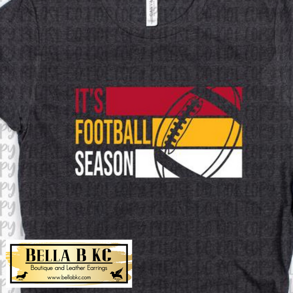 KC Football It's Football Season Color on T-Shirt or Sweatshirt