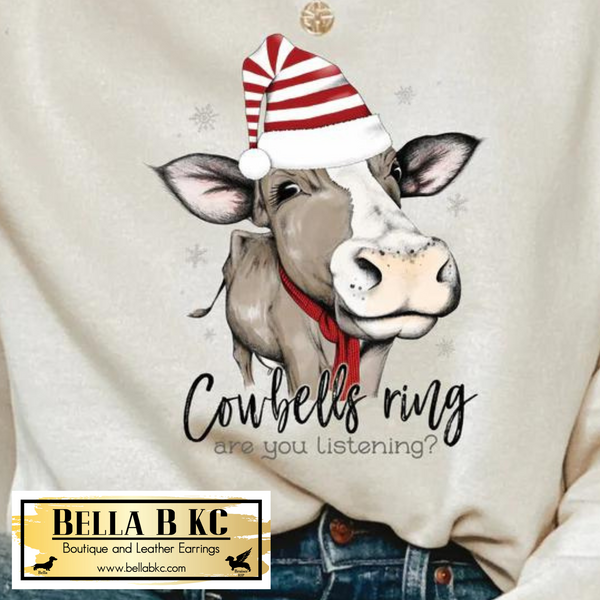 Christmas - Cowbells Ring Cow Tee or Sweatshirt