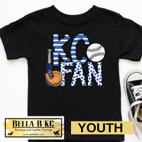 YOUTH KC Baseball Kansas City Doodle KC Fan Tee or Sweatshirt