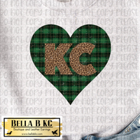 St. Patrick's Day Plaid and Leopard Heart KC Tee