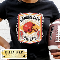 Kansas City Football Leopard Background Tee or Sweatshirt