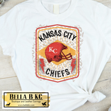 Kansas City Football Leopard Background Tee or Sweatshirt