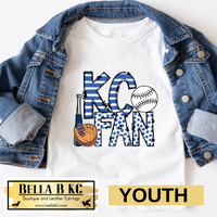 YOUTH KC Baseball Kansas City Doodle KC Fan Tee or Sweatshirt