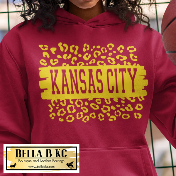 Kansas City Football Kansas City Leopard Yellow Print Tee or Sweatshirt