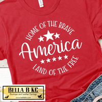Patriotic - Round Land of the Free America Tee