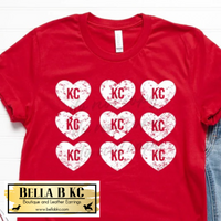 Kansas City White Grunge Hearts Tee or Sweatshirt