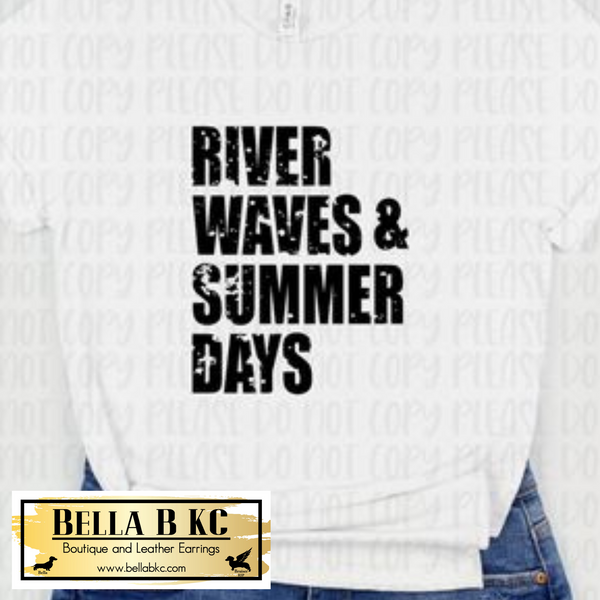 River Waves and Summer Days Grunge Block Tee