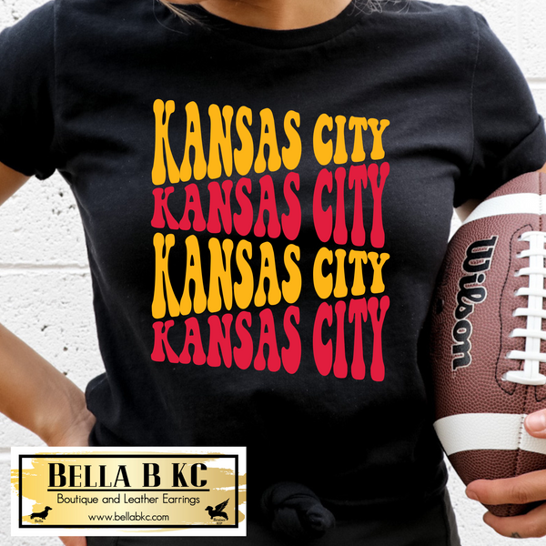 Kansas City Football Groovy Diagonals Tee or Sweatshirt