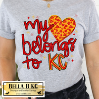 Kansas City Football My Heart Belongs to KC Tee or Sweatshirt