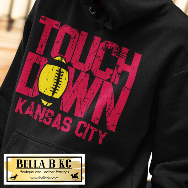Kansas City Football Touchdown Kansas City Grunge Tee or Sweatshirt